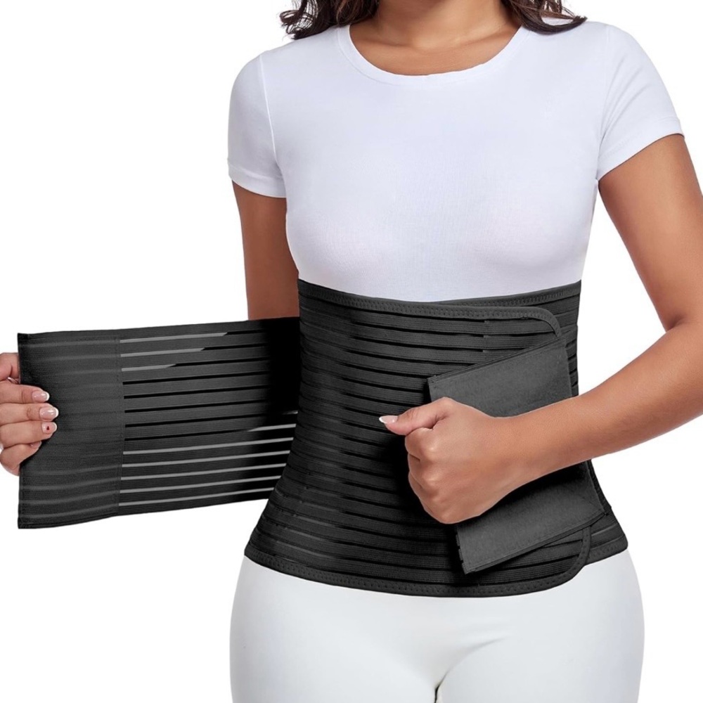 Postpartum and Post-Surgery Abdominal Binder Recovery Support Black Size Large